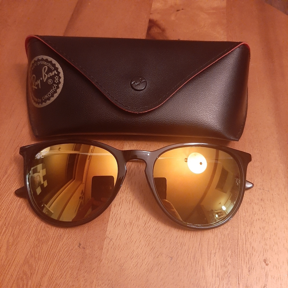 Ray-Ban Erika Sunglasses Case Glasses 4171 Black Orange Women
